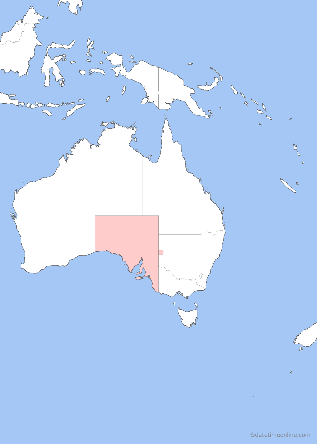 Current time zone map of ACDT