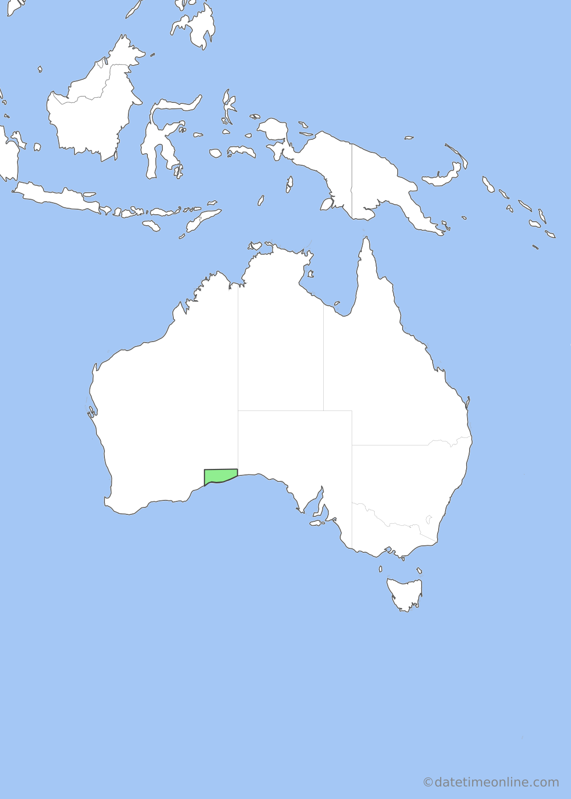 Current time zone map of ACWST