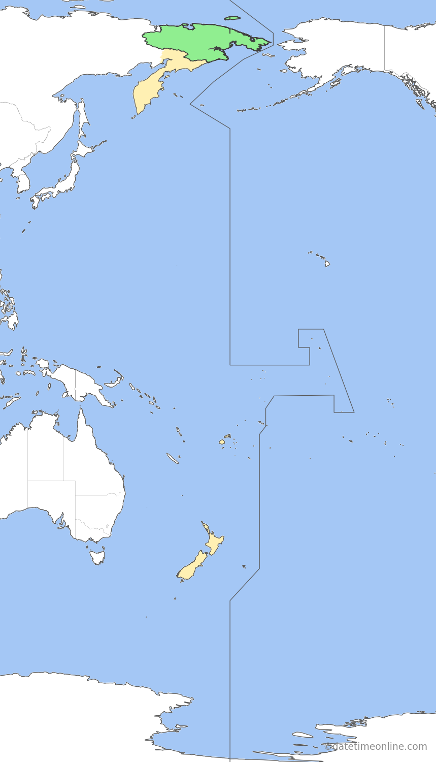 Current time zone map of ANAT