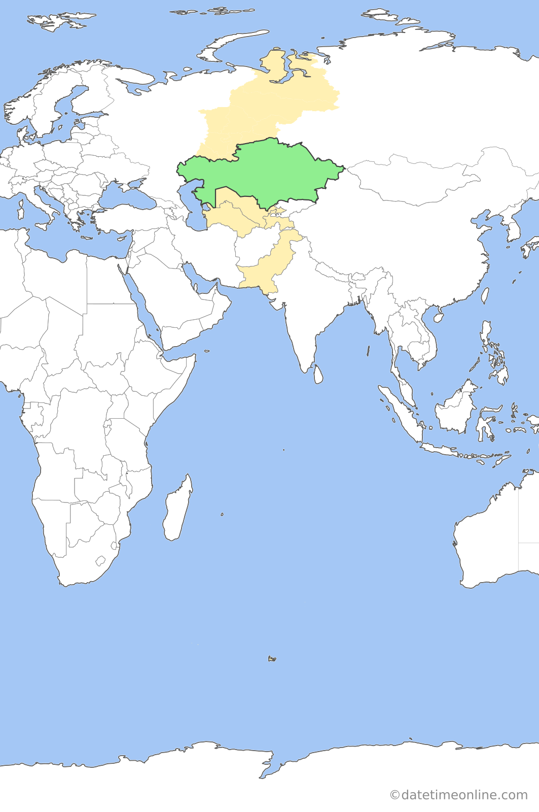Current time zone map of AQTT