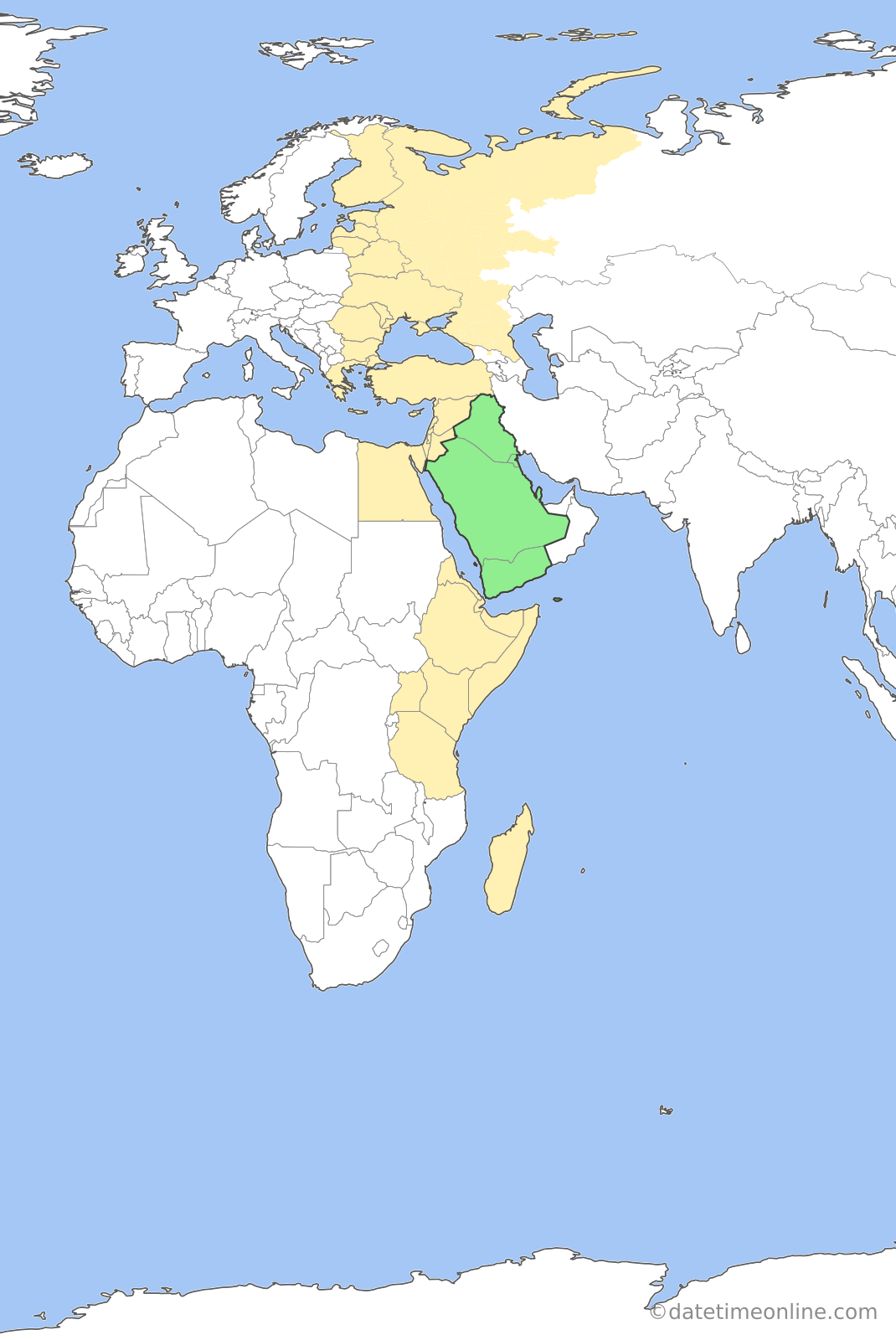 Current time zone map of AST