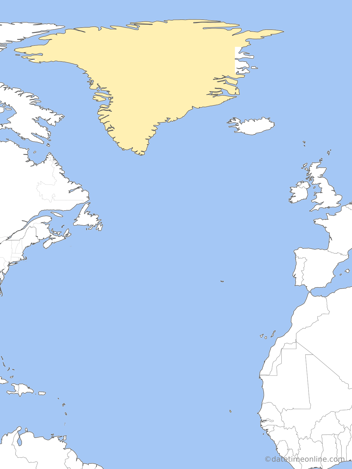 Current time zone map of AZOT