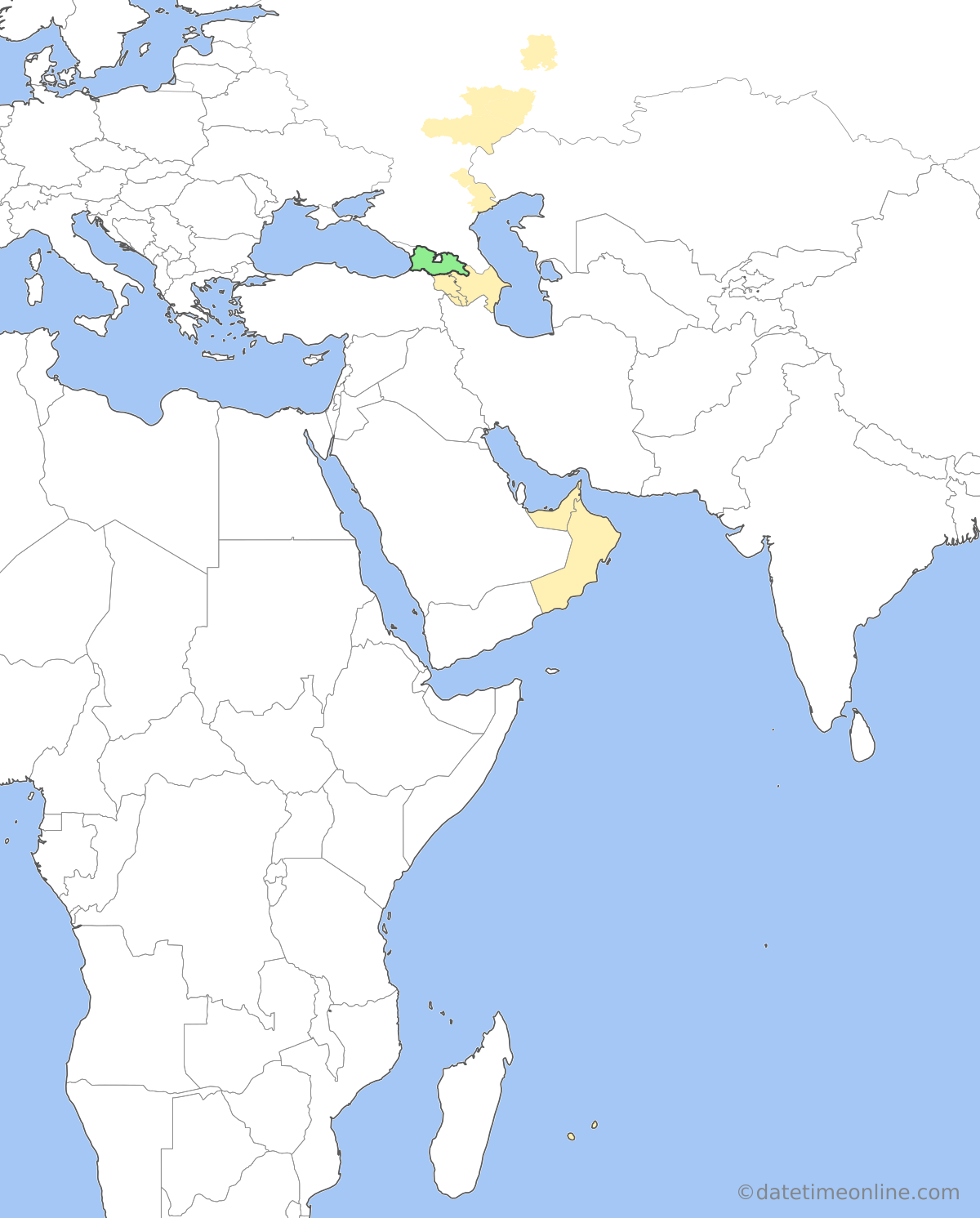 Current time zone map of GET