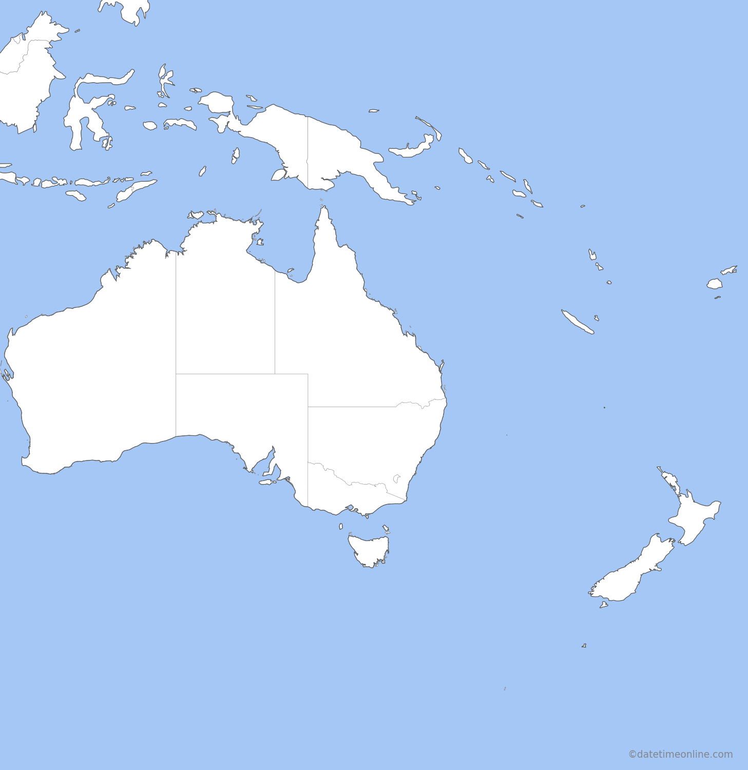 Current time zone map of LHST