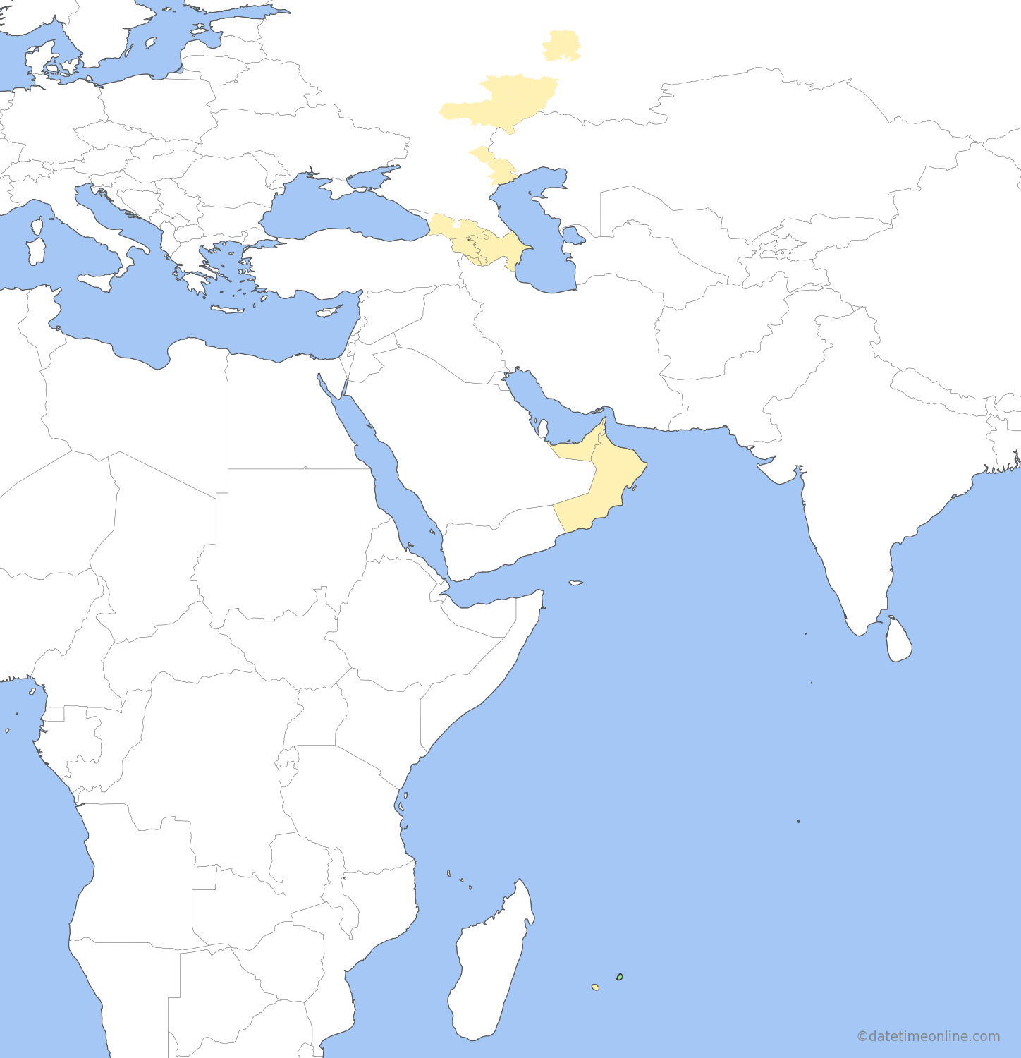 Current time zone map of MUT
