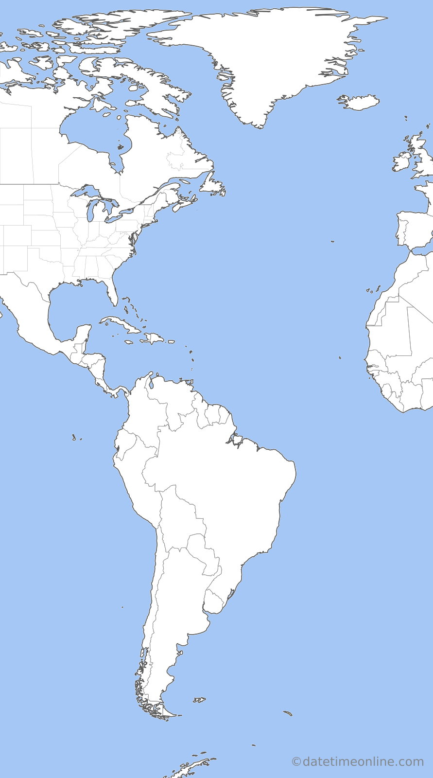 Current time zone map of PMDT