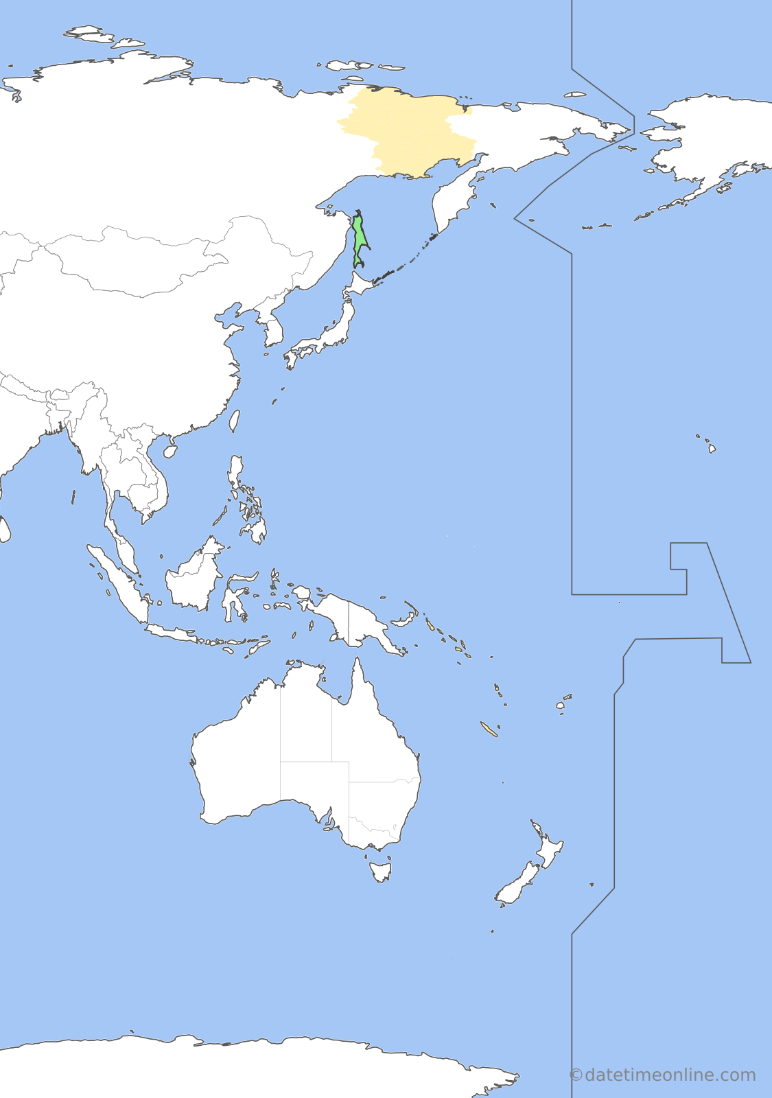 Current time zone map of SAKT