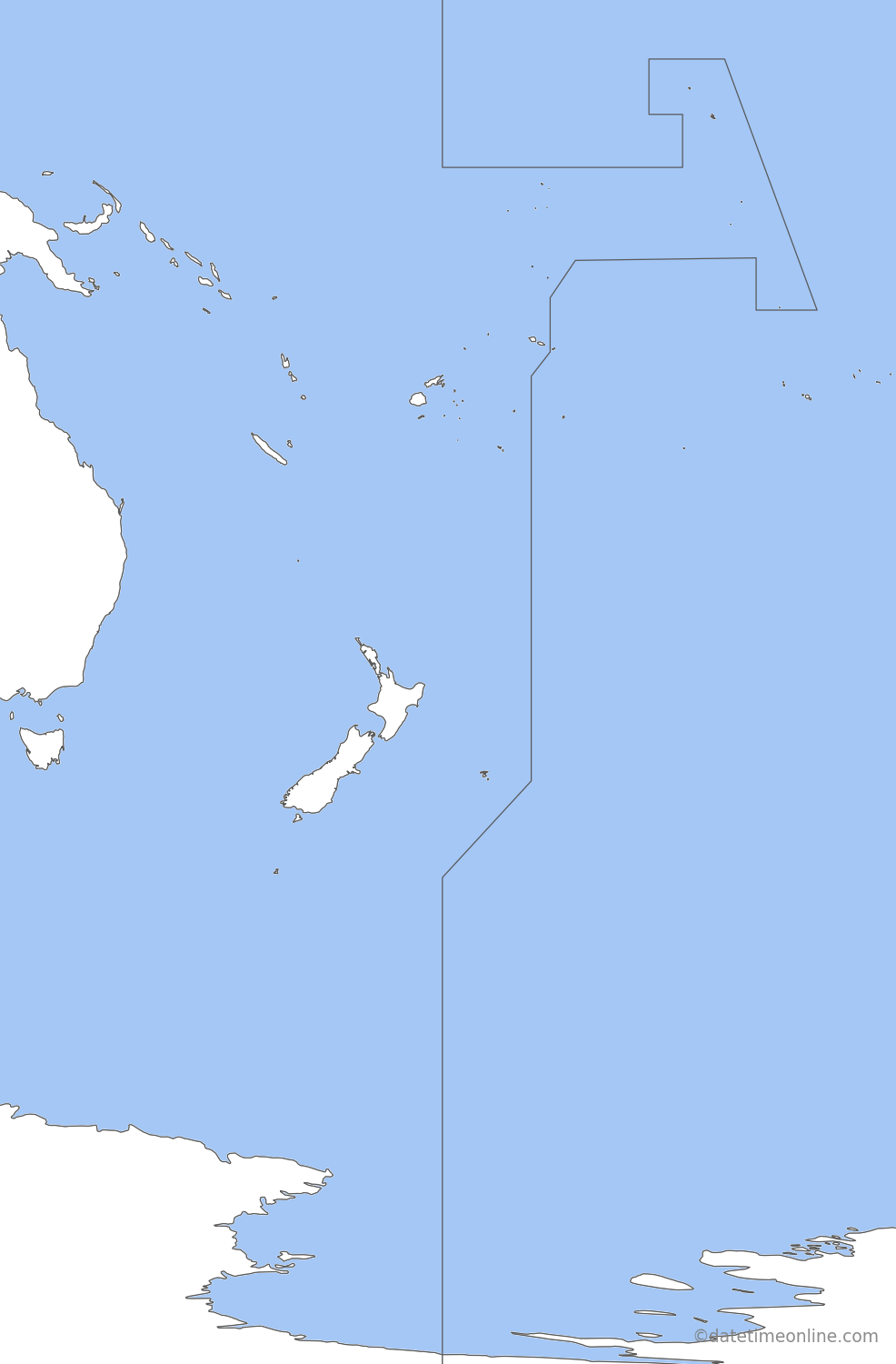 Current time zone map of TKT