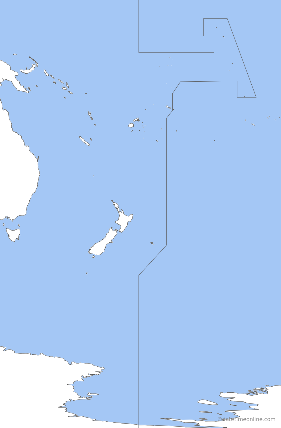 Current time zone map of TOT