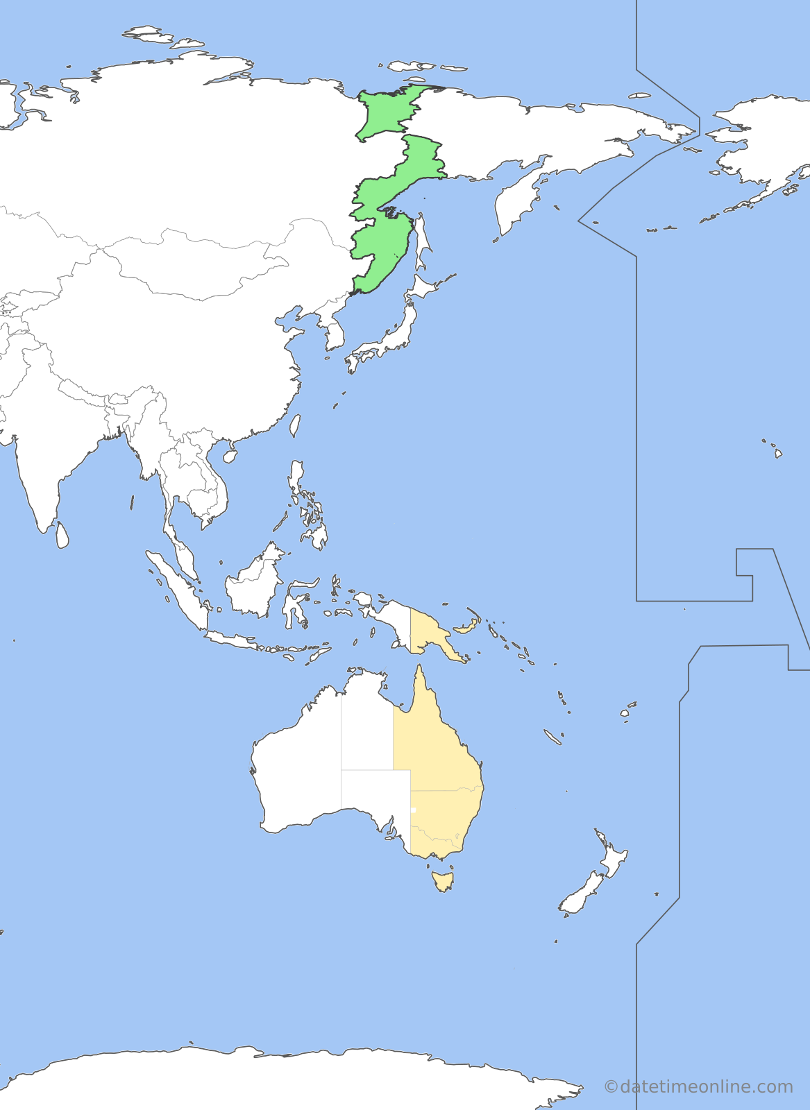 Current time zone map of VLAT